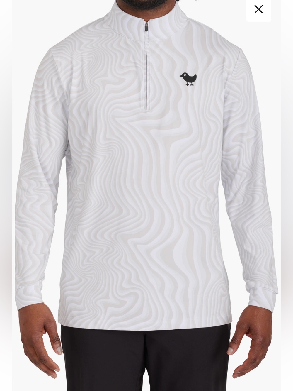 Bad Birdie Men’s Yung Wavy Quarter Zip Golf Pullover Size Small